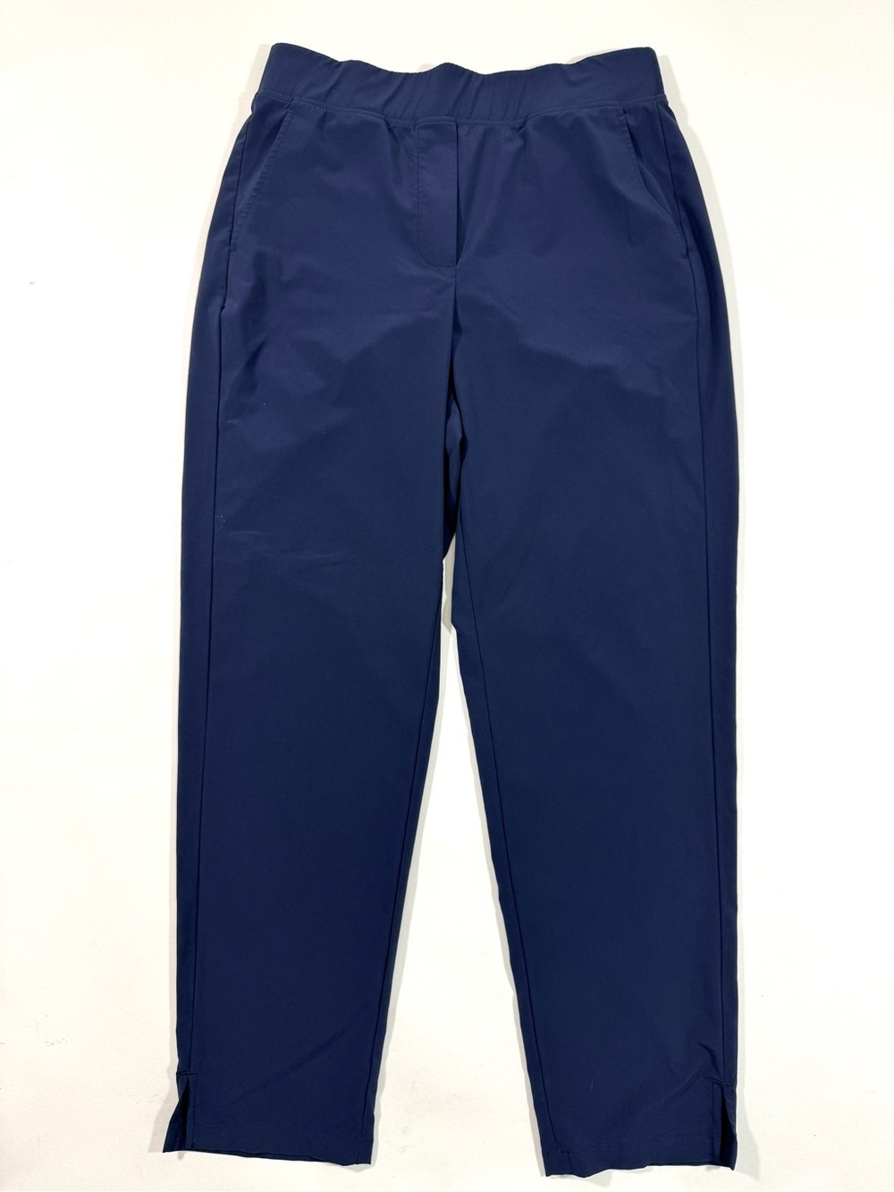 J McLaughlin Flat Front Sport Athleisure Pants Blue Tapered